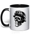 Mug with a colored handle Motorcycle rider black фото