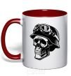 Mug with a colored handle Motorcycle rider red фото