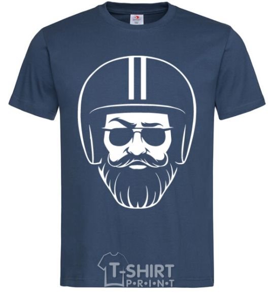 Men's T-Shirt Biker hipster navy-blue фото