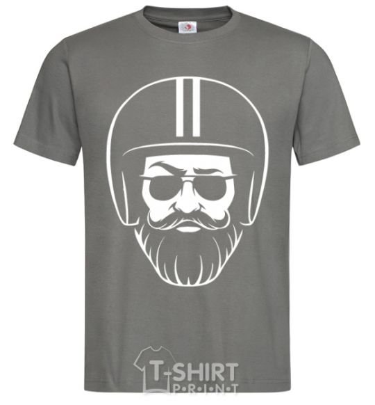 Men's T-Shirt Biker hipster dark-grey фото