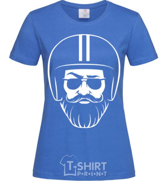 Women's T-shirt Biker hipster royal-blue фото