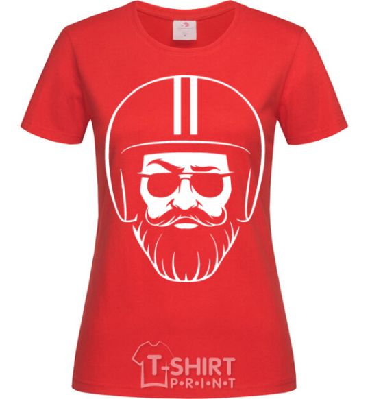 Women's T-shirt Biker hipster red фото