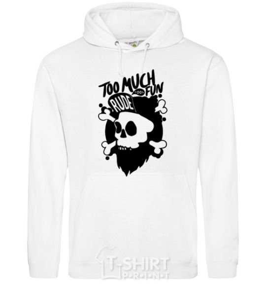 Мужская толстовка (худи) Bearded skull Белый фото