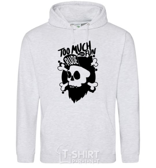 Мужская толстовка (худи) Bearded skull Серый меланж фото