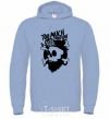 Men`s hoodie Bearded skull sky-blue фото