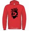 Men`s hoodie Bearded skull bright-red фото