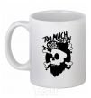 Ceramic mug Bearded skull White фото