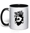 Mug with a colored handle Bearded skull black фото