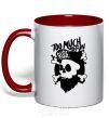 Mug with a colored handle Bearded skull red фото