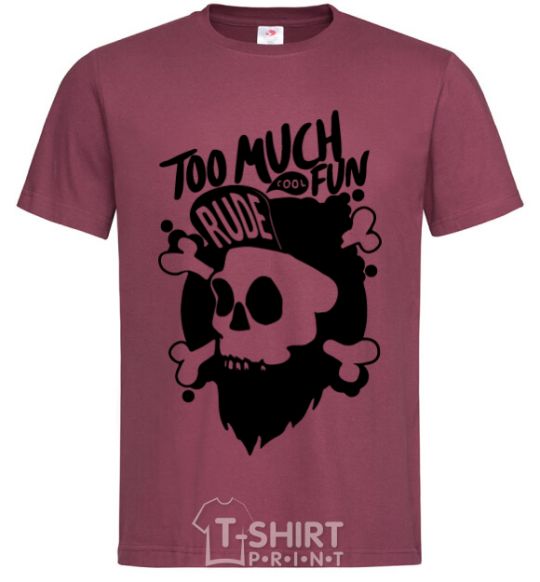 Men's T-Shirt Bearded skull burgundy фото