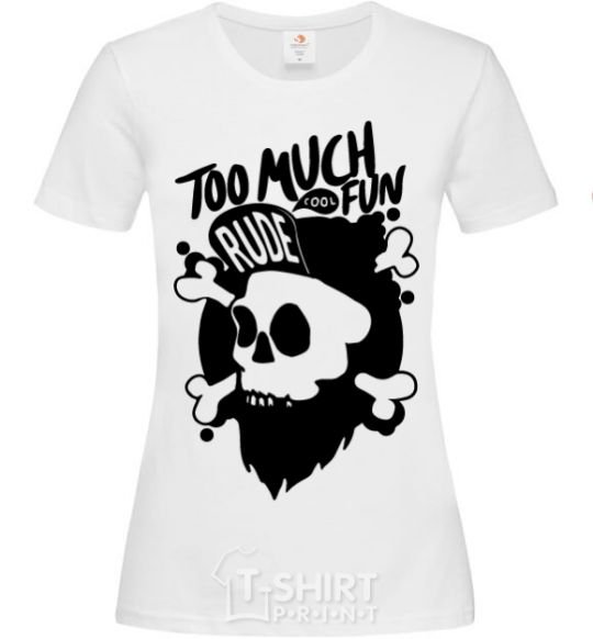 Women's T-shirt Bearded skull White фото