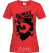 Women's T-shirt Bearded skull red фото