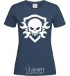 Women's T-shirt Skull sign navy-blue фото