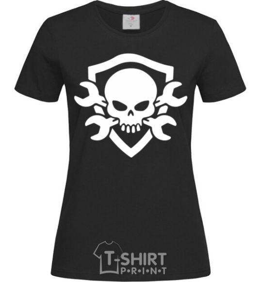 Women's T-shirt Skull sign black фото