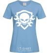 Women's T-shirt Skull sign sky-blue фото