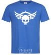Men's T-Shirt Skull sign wings royal-blue фото