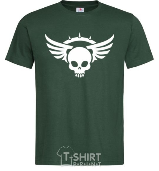 Men's T-Shirt Skull sign wings bottle-green фото