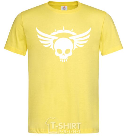 Men's T-Shirt Skull sign wings cornsilk фото