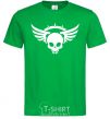 Men's T-Shirt Skull sign wings kelly-green фото