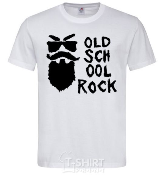 Мужская футболка Old school rock Белый фото