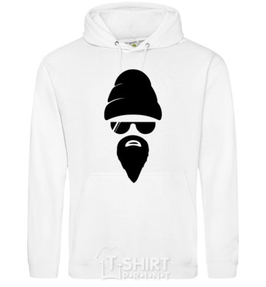 Men`s hoodie Big beard White фото