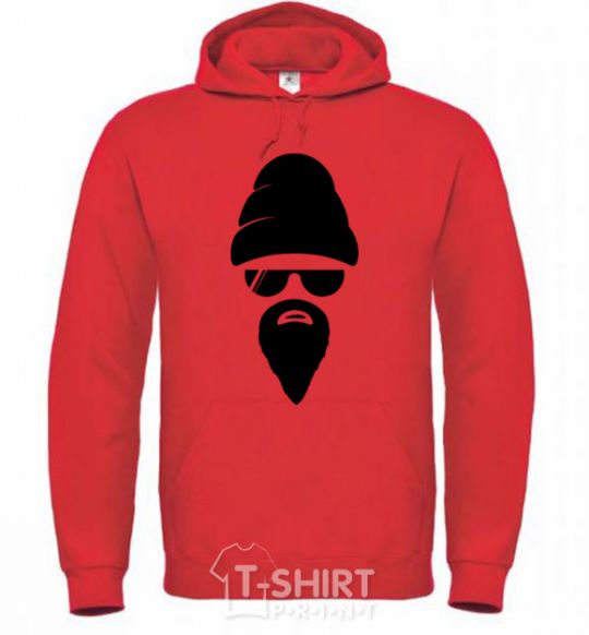 Men`s hoodie Big beard bright-red фото