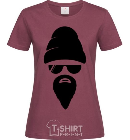 Women's T-shirt Big beard burgundy фото