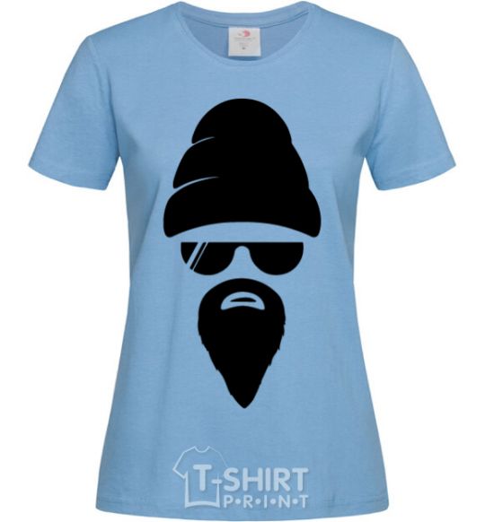 Women's T-shirt Big beard sky-blue фото