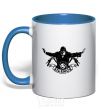 Mug with a colored handle Silence royal-blue фото