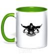 Mug with a colored handle Silence kelly-green фото