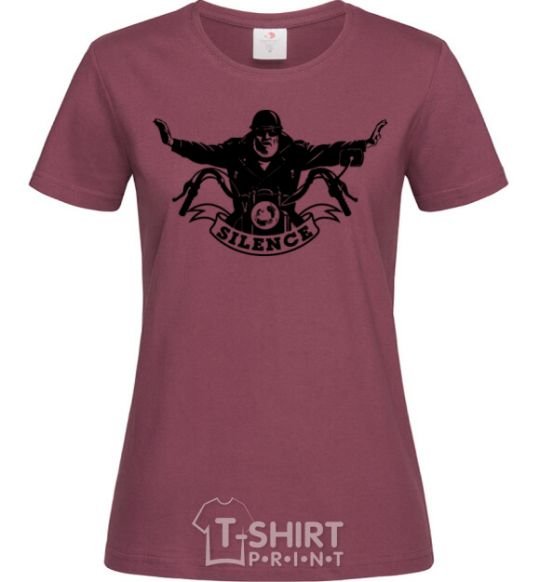 Women's T-shirt Silence burgundy фото