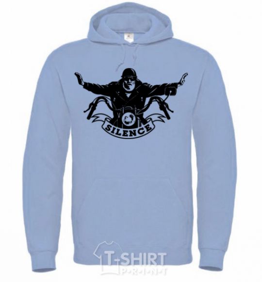 Men`s hoodie Silence sky-blue фото