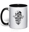 Mug with a colored handle Loving life as a bikers wife black фото