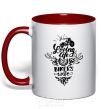 Mug with a colored handle Loving life as a bikers wife red фото