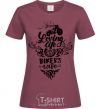 Women's T-shirt Loving life as a bikers wife burgundy фото