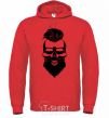 Men`s hoodie Skull biker bright-red фото