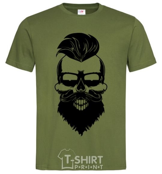 Men's T-Shirt Skull biker millennial-khaki фото