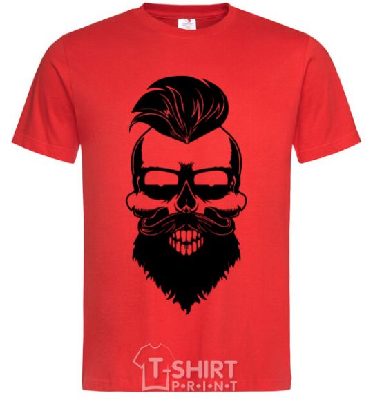 Men's T-Shirt Skull biker red фото