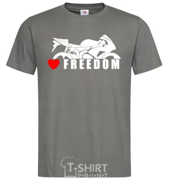 Men's T-Shirt Love freedom dark-grey фото