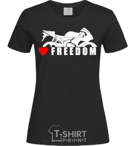 Women's T-shirt Love freedom black фото