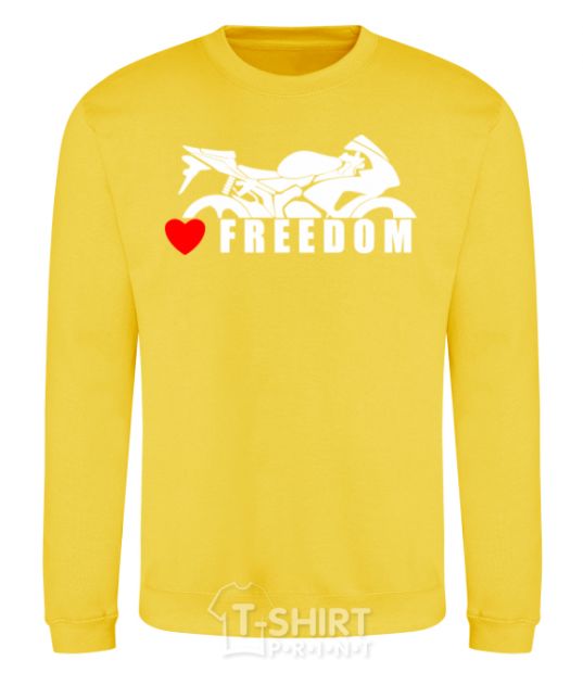 Sweatshirt Love freedom yellow фото