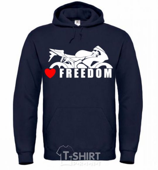 Men`s hoodie Love freedom navy-blue фото