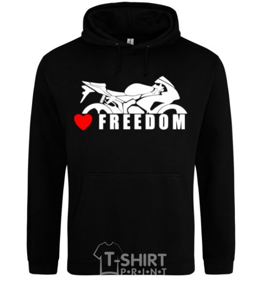 Men`s hoodie Love freedom black фото
