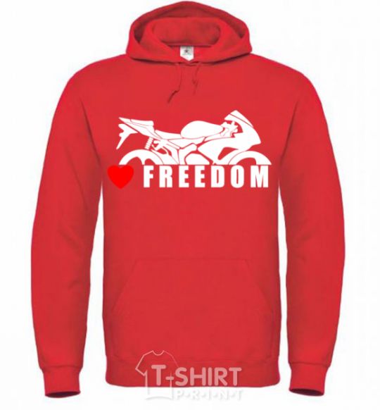 Men`s hoodie Love freedom bright-red фото