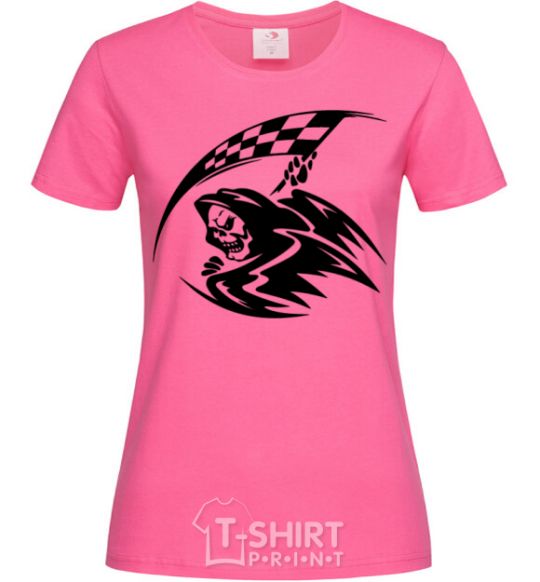 Женская футболка Black death Ярко-розовый фото