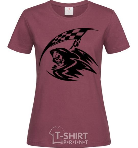 Women's T-shirt Black death burgundy фото