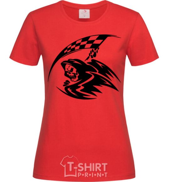 Women's T-shirt Black death red фото