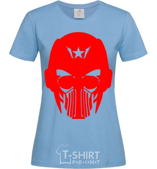 Women's T-shirt Masker man sky-blue фото