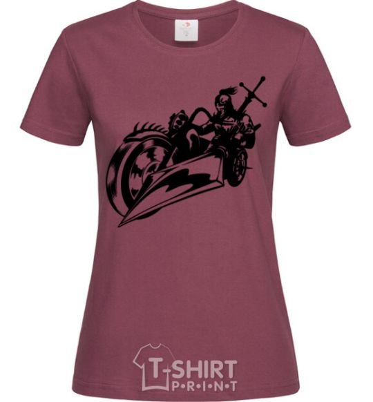 Women's T-shirt Fantasy rider burgundy фото