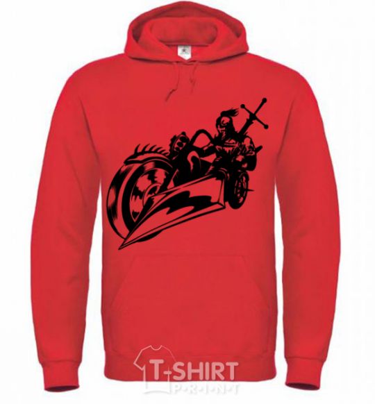 Men`s hoodie Fantasy rider bright-red фото